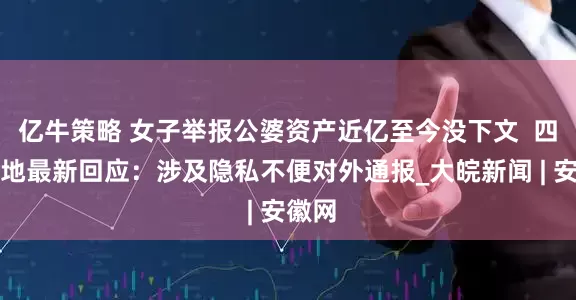 亿牛策略 女子举报公婆资产近亿至今没下文  四川当地最新回应：涉及隐私不便对外通报_大皖新闻 | 安徽网