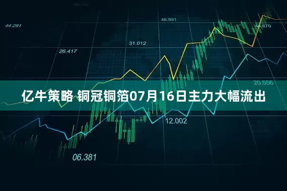 亿牛策略 铜冠铜箔07月16日主力大幅流出